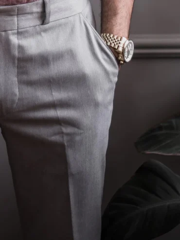 شلوار ساده فاستونی طوسی